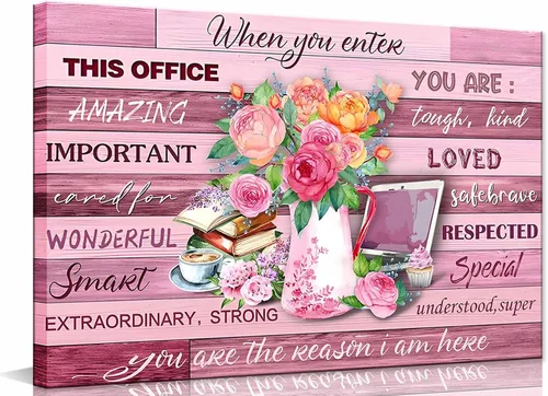 Vista 8 de Lienzo floral enmarcado, arte para la pared, con versículos de la Biblia, con texto en inglés "God Says You are", póster de flores de margarita