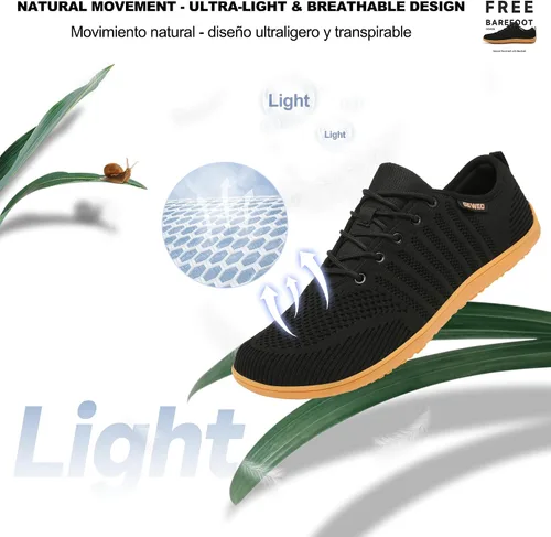 Vista 7 de Geweo Zapatos minimalistas unisex Suela sin caída Puntera ancha Comodidad más flexible Movimiento natural en forma de pie Zapatos deportivos
