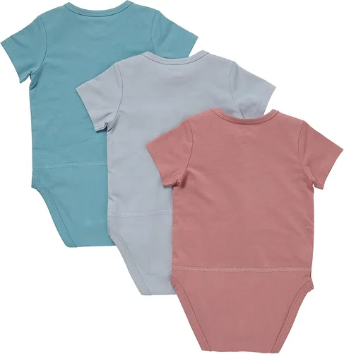 Vista 2 de Hanes Unisex Baby Pure Comfort Short Sleeve Bodysuits, Infant Bodysuits, Boys & Girls, 3-packBaby and Toddler T-Shirt Set