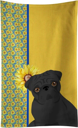 Vista 32 de Caroline's Treasures WDK5313KTWL - Toalla de cocina con diseño de girasoles de verano, color negro y tostado, Airedale Terrier, toalla de mano