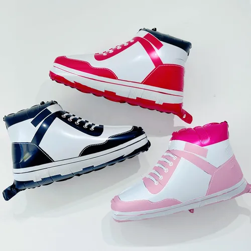 Vista 8 de Globo de Zapatos de Niño/Zapatillas de Baloncesto/Tenis con Logo de Deportes/Globo de Aluminio/Marca de Verificación de Zapatos/Decoración