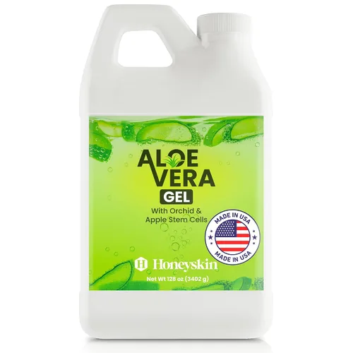 Vista 8 de Gel orgánico de Aloe Vera: gel 100% puro de Aloe con miel de Manuka. Cuidado facial y del cuerpo después del sol. Gel de hoja de Aloe