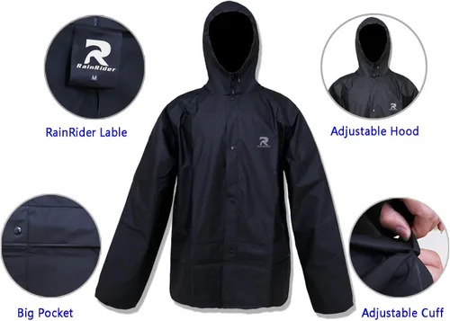 Vista 2 de Ultra-Lite Rain Suit for Men Women Waterproof Protective Rain Coat with Pants 2 Pieces Rain Gear