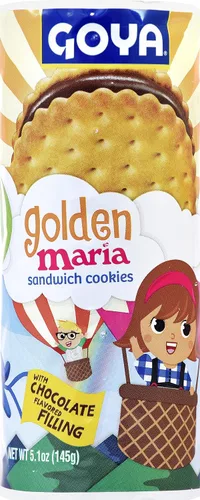 Vista 3 de Goya Foods Golden Maria - Galletas sándwich con relleno de sabor a chocolate, 5.1 onzas (paquete de 24)