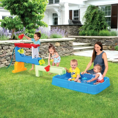 Vista 6 de Simplay3 Raindrop Falls - Mesa de agua y piscina para niños pequeños y niños, 9 accesorios de mesa de juego de agua