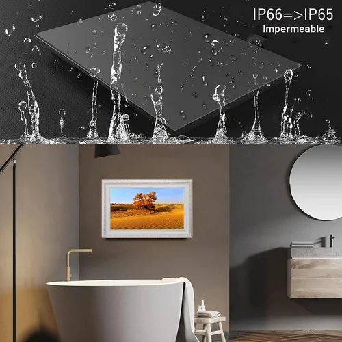 Vista 7 de Soulaca 22" webOS Smart Mirror TV con decoración de marco blanco Galería inteligente