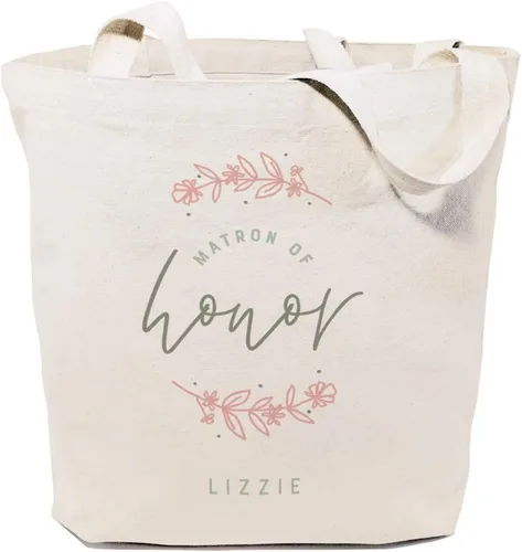 Vista 21 de The Cotton & Canvas Co. Bolso de hombro reutilizable moderno para bodas, playa, compras y viajes