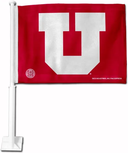 Vista 15 de Rico Industries Bandera de coche de doble cara de la NCAA, gran accesorio para automóvil