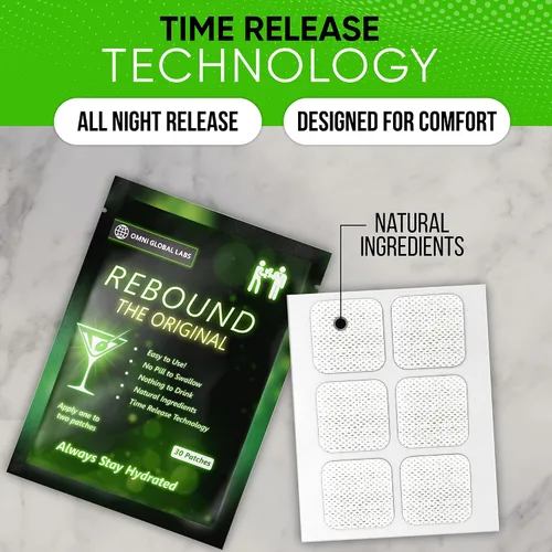 Vista 6 de REBOUND Classic Patch - Liberación constante extendida - 30 parches - Mezcla natural para una vida nocturna equilibrada