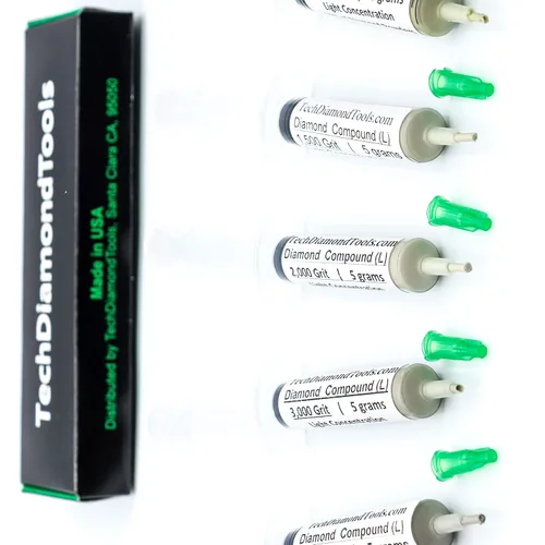 Vista 10 de TechDiamondTools Kit de 5 compuestos de pulido de diamantes, pasta lapidaria hecha en Estados Unidos 400, 500, 600, 800, 1050, pasta lapidaria