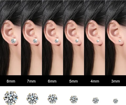 Vista 5 de Stud Earrings Set LUCKYPADS 12 Pairs Stud Earrings for Women Hypoallergenic Stainless Steel Stud Earrings Pack Men Earrings Stud with Cubic Zirconia
