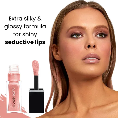 Vista 5 de nude envie - Brillo de labios - Acabado de alto brillo - Hidratante y fácil aplicación - Hidratación de lujo - Fórmula antiadherente - Con vitamina