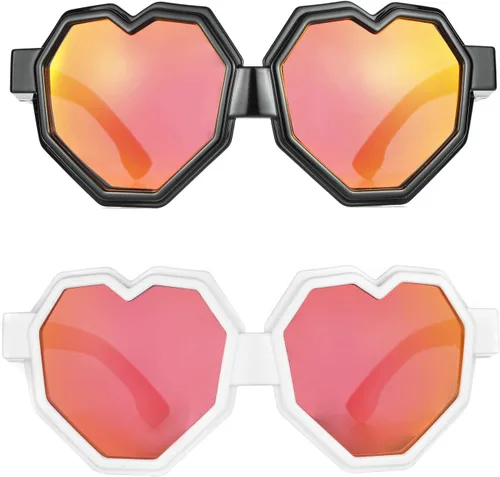 Vista 2 de laureles Gafas de sol Y2K con forma de corazón de moda 2023 de una pieza para mujer, gafas de sol de gran tamaño para hombre
