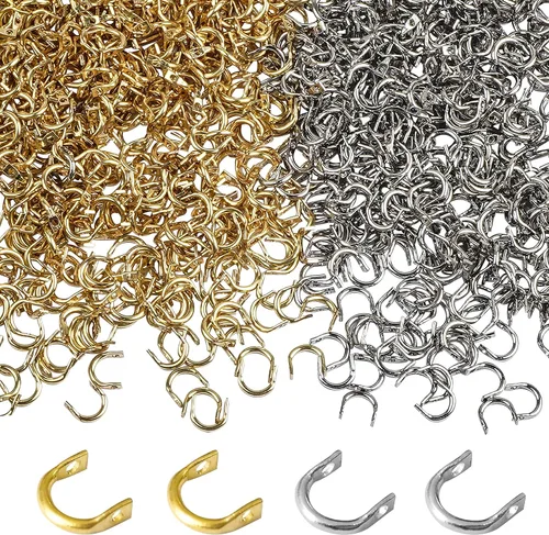 Vista 12 de Clevis de pesca Easy Spin Spinner Clevis, 120 piezas de eslabones de latón en forma de U, hoja giratoria para señuelo, cuchara de pesca, accesorios