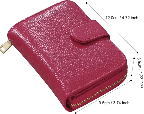 Vista 7 de Beurlike billetera de cuero, con tarjetero con bloqueo RFID, organizador, billetera segura para mujer