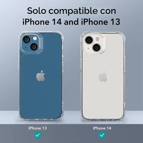 Vista 2 de ESR Funda para iPhone 14/iPhone 13, protección de grado militar con esquinas que absorben los golpes, parte trasera acrílica resistente a