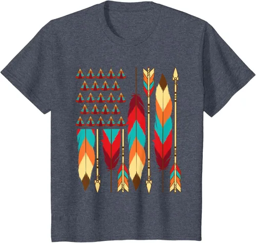 Vista 63 de Native American Bandera - Camiseta de veteranos indígenas del Mes del Orgullo, Negro, S