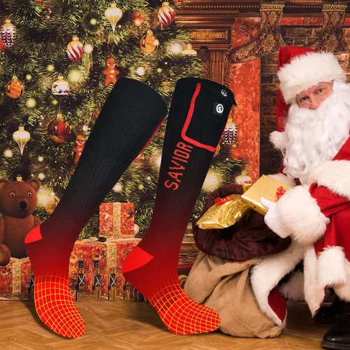 Vista 5 de Calcetines térmicos para hombres y mujeres, calcetines de batería para pies fríos, calcetines eléctricos térmicos para campamento, calentadores