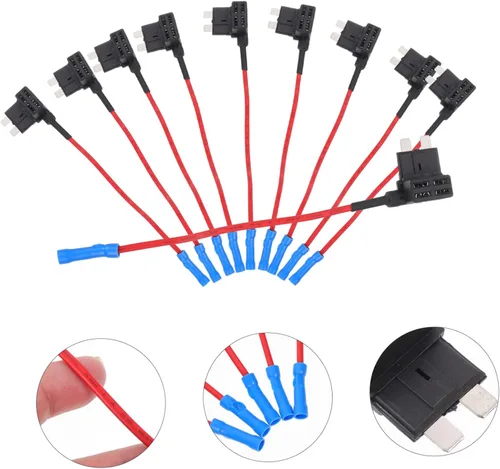 Vista 9 de 10pcs Automotive Fuse Tap Adapter 16 Gauge Wire 32v 10a