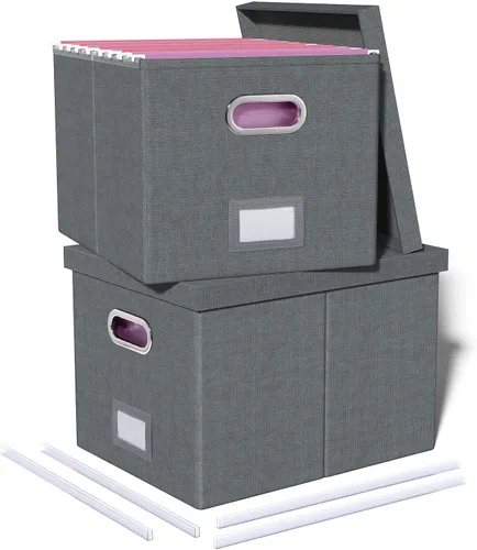 Vista 58 de Oterri Organizador de Archivos, Caja de Archivos, Gabinete de Archivos para Almacenamiento de Carpetas de Archivos Tamaño Carta, Organizador