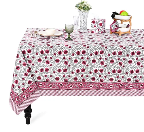 Vista 283 de Ridhi Mantel cuadrado con estampado de bloques de mano de caléndula ámbar