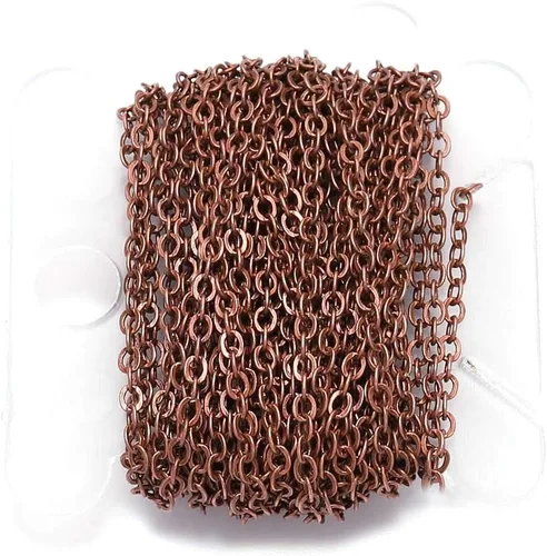 Vista 14 de Cadenas de collar de latón chapado en bronce antiguo de 1.5/2.0/2.5/0.138 in, cadenas de eslabones a granel para fabricación de joyas