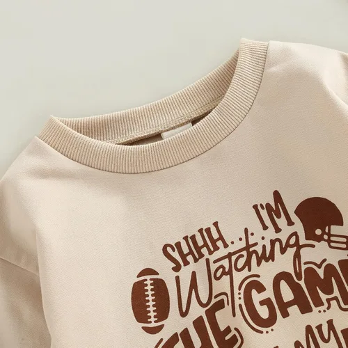 Vista 62 de MERSARIPHY Sudadera de fútbol para bebé, traje de manga larga con letras divertidas, ropa de otoño e invierno