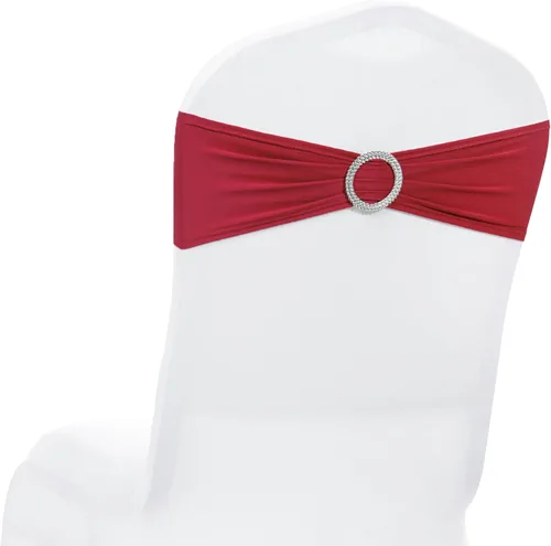 Vista 37 de MDS® Paquete de 10 bandas de elastano para silla con hebilla deslizante para decoración de bodas y eventos, bandas elásticas reutilizables