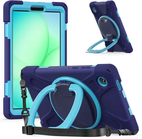 Vista 105 de 360 Rotation Case for Galaxy Tab ActivePro/Tab Active4 Pro/Active 5 Pro 10.1" Sturdy Cover Rotate Ring Stand Shoulder Carrying Strap Hand Strap