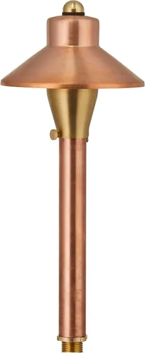 Vista 5 de VOLT Sombrero plano 12V latón mini luz de camino (pantalla de 5 pulgadas, 15 pulgadas de alto)