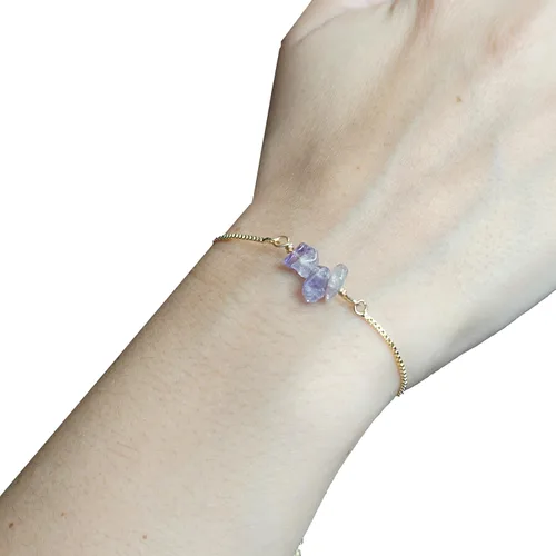 Vista 20 de Designs by Nature Gems Pulsera de piedra natal de cristal hecha a mano, pulsera de bolo de cadena deslizante ajustable, chapado en oro