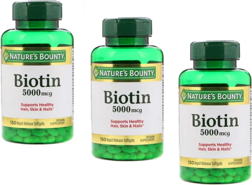 Vista 3 de Nature's Bounty Biotina 5000 mcg, 60 comprimidos de disolución rápida (paquete de 2)
