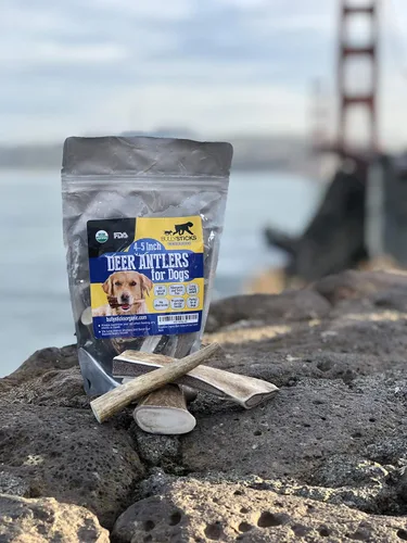 Vista 2 de Cuernos para perros, cuernos de alce naturales para perros, nutritivos, masticables de larga duración, aprobados por USDA