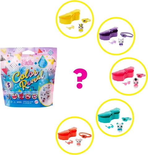 Vista 3 de Mattel - Barbie Color Reveal Pets Serie monocromática, un color sorpresa revelado con cada transacción
