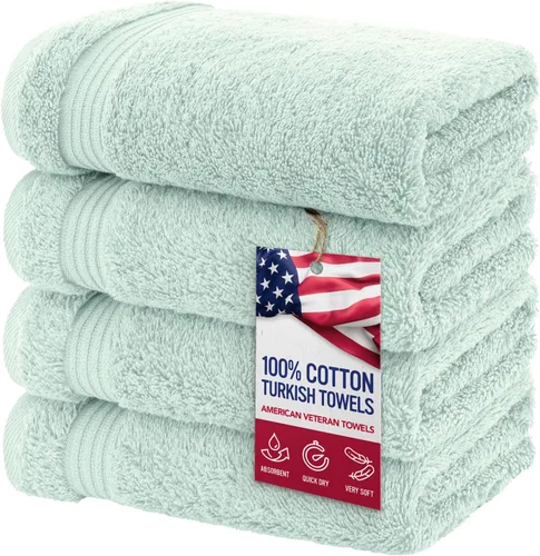 Vista 94 de Juego de toallas American Veteran Towel, de lujo, 6 piezas de algodón 100 % turco para máxima suavidad y absorción, para hotel y spa