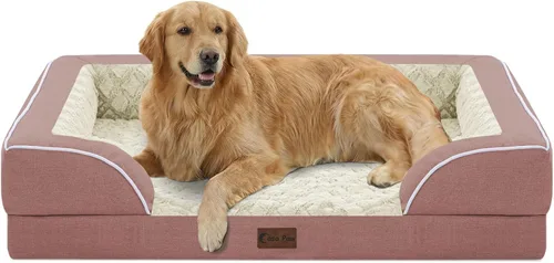 Vista 22 de Camas ortopédicas para perros grandes, cama de espuma viscoelástica impermeable para mascotas grandes con lados 89x56 cm, sofá para perros grandes