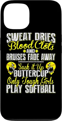 Vista 7 de iPhone 16 Only Tough Girls Play Softball - Funda resistente para jugador de sóftbol