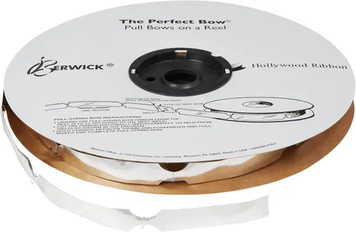 Vista 2 de Berwick Offray The Perfect Bow Pull Ribbon, tamaño acabado de 4 pulgadas con 18 bucles, purpurina plateada, 50 piezas