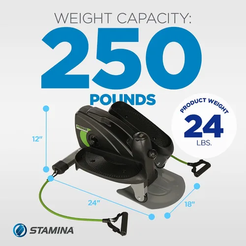 Vista 5 de Stamina Inmotion Compact Strider - Máquina de ejercicio para pies para debajo del escritorio, elíptica para estar de pie o sentado, equipo elíptico