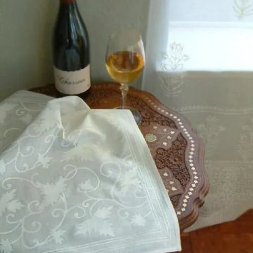 Vista 10 de Saffron Marigold Servilletas de cena 100% algodón rosa, juego de 6, estampado a mano con dalia Daydreams - diseño CP, comercio justo, servilletas