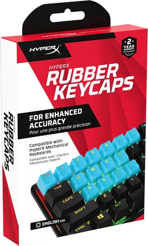Vista 11 de HyperX Teclas de goma Kit de accesorios para juegos 19 teclas diseño inglés EEUU azul