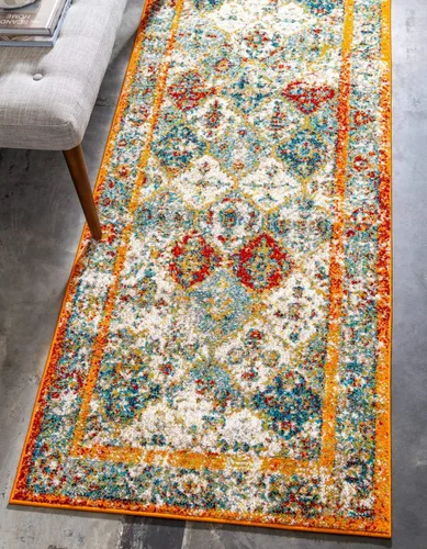 Vista 22 de Unique Loom - Alfombra estilo tradicional de Rosso Collection, Polipropileno, Beige/anaranjado