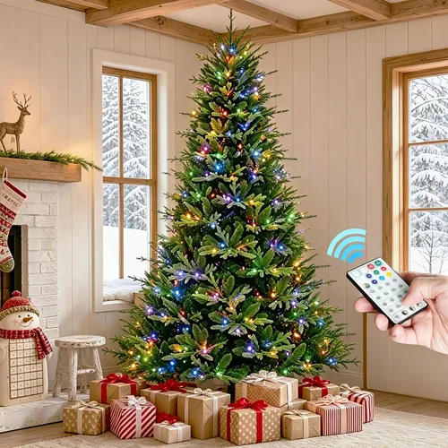Vista 12 de Árbol de Navidad artificial verde sin luz de 6 pies con 480 puntas de ramas