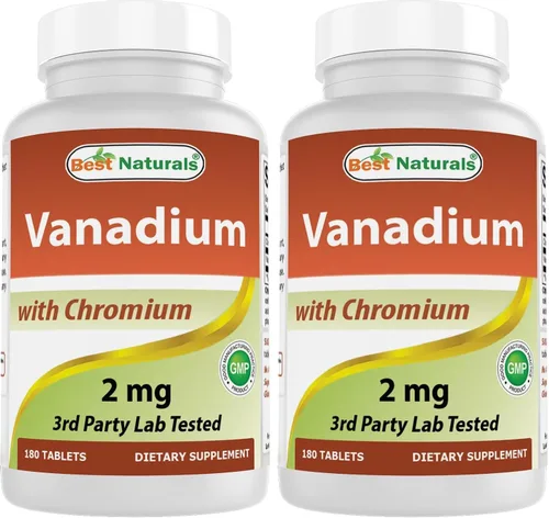 Vista 5 de Best Naturals Vanadio 2 mg con Polinato de Cromo 200 mcg 180 Comprimidos
