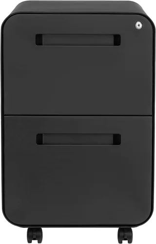 Vista 3 de Laura Davidson Furniture Stockpile - Archivador móvil de 2 cajones con cerradura, archivador de metal para debajo del escritorio, carpetas
