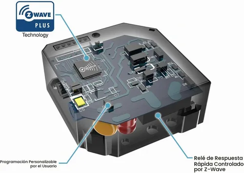 Vista 4 de Módulo de interruptor inteligente por relé Enerwave Z-Wave convierte cualquier interruptor empotrado en pared en un interruptor Z-Wave, 120-277VAC