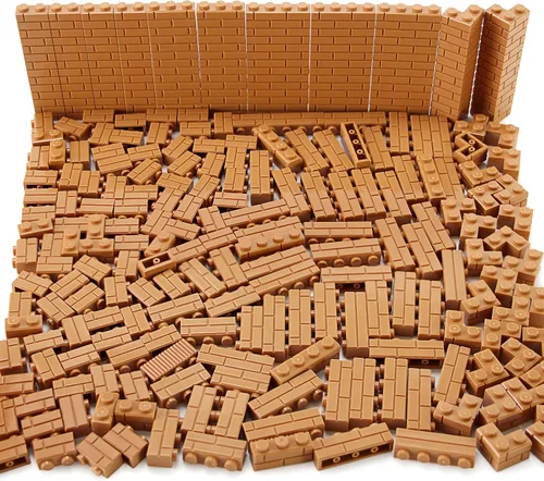 Vista 12 de Juego de ladrillos de perfil de mampostería a granel de 260 piezas de bloques de construcción para pared de construcción de casas, piezas MOC