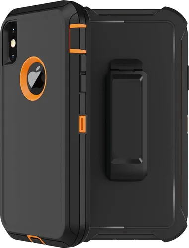 Vista 8 de Funda para iPhone X, iPhone Xs con funda de clip para cinturón, 2 protectores de pantalla, grado militar, a prueba de golpes, resistente, a prueba