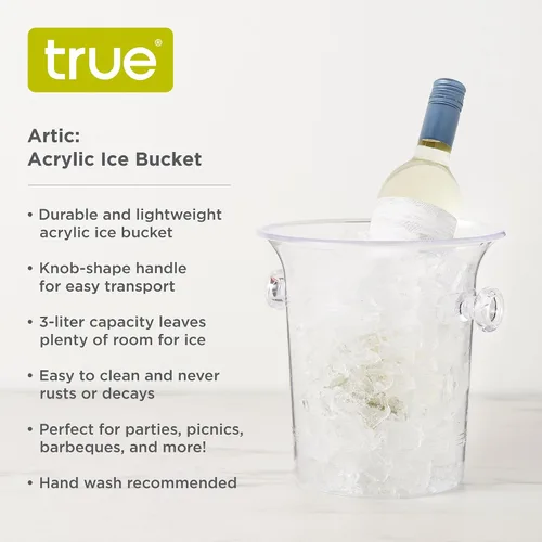 Vista 2 de Cubo de Hielo de Acrílico Transparente Verdadero con Asas, Capacidad de 3 Litros, Cubo Duradero para Vino y Champán, Perfecto para Fiestas, BBQs