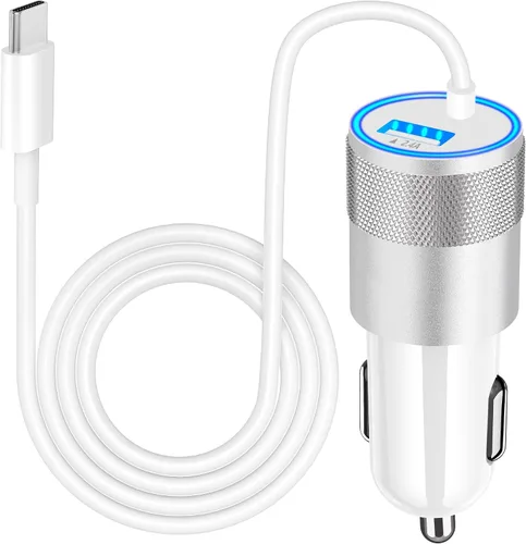 Vista 20 de Cargador de coche para iPhone con certificación MFi de Apple de carga rápida + cable Lightning de 6 pies Caiinei 4.8A Car Phone Charger Dual USB
